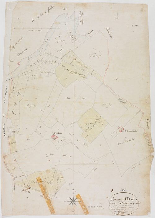 Ougney, section A, Grange Ronde, feuille 1.géomètre : E. F. Prost
