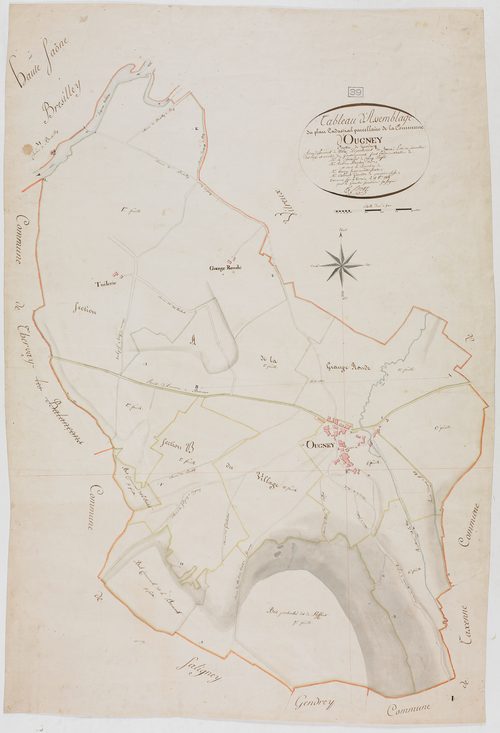 Ougney, tableau d'assemblage.géomètre : E. F. Prost