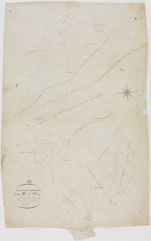 Ougney, section B, le Village, feuille 2.géomètre : E. F. Prost