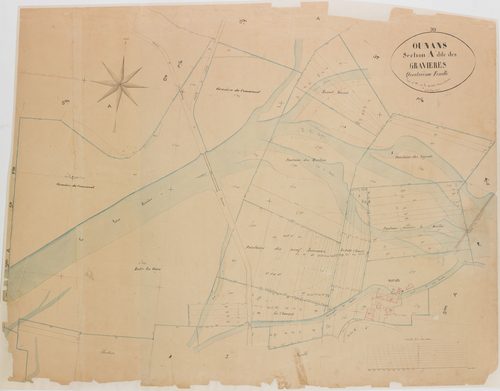 Ounans, section A, les Gravières, feuille 4.géomètre : Olivier et Grenier