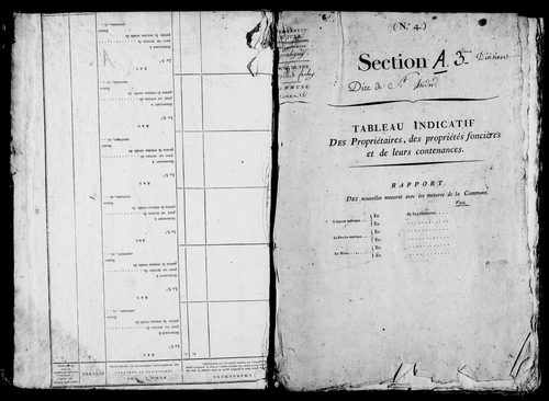 Etat de sections et matrice foncière.