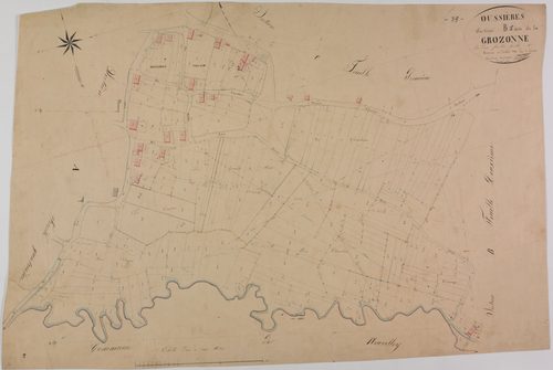 Oussières, section B, la Grozonne, feuille 1.
