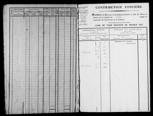 Etat de sections, section la Lième.