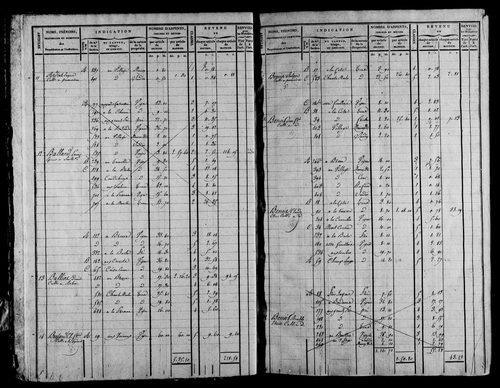 Etat de sections et matrice foncière.