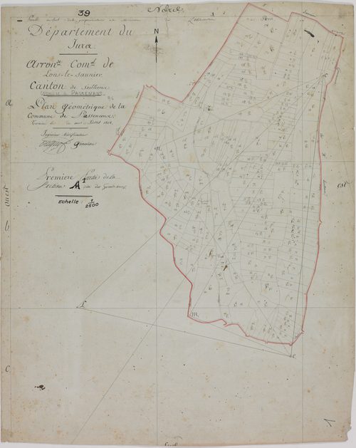 Passenans, section A, les Grands Vaux, feuille 1.géomètre : Outhier