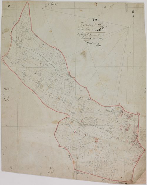 Passenans, section A, les Grands Vaux, feuille 3.géomètre : ?