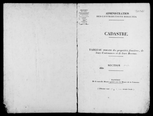 Etat de sections.