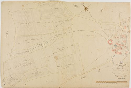 Peintre, section A, Chagniau et le Village, feuille 2.géomètre : Rosset