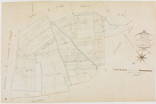 Peintre, section C, les Grandes Vignes, feuille 3.géomètre : Morel, sous la direction de Rosset