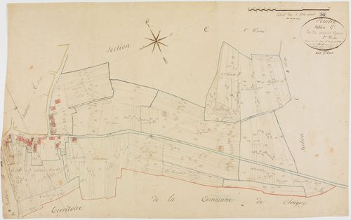 Peintre, section C, les Grandes Vignes, feuille 2.géomètre : Morel, sous la direction de Rosset