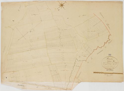Peintre, section A, Chagniau et le Village, feuille 1.géomètre : Rosset