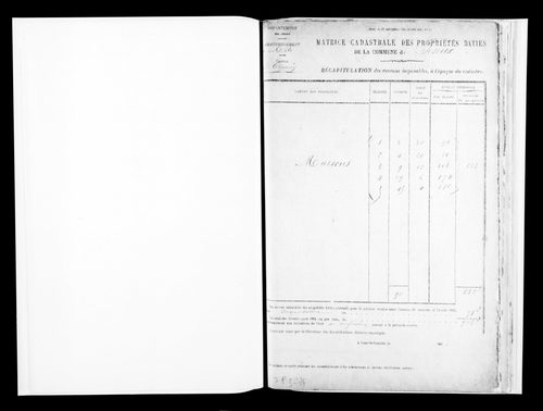 Matrice des propriétés bâties.