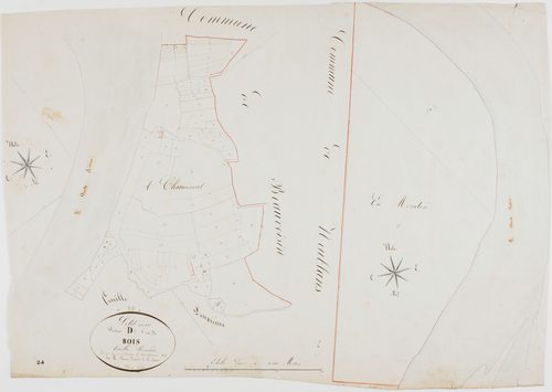 Petit-Noir, section D, les Bois, feuille 1.géomètre : Parent