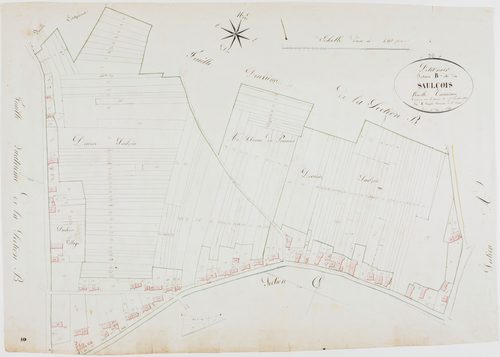 Petit-Noir, section B, le Saulçois, feuille 3.géomètre : Guyard