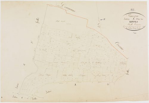 Pimorin, section A, les Rippes, feuille 3.géomètre : Duchesne Henry
