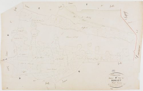 Pimorin, section D, le Biollet, feuille 3.géomètre : Duchesne Henry