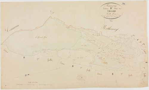 Pimorin, section B, le Village, feuille 4.géomètre : Duchesne Henry