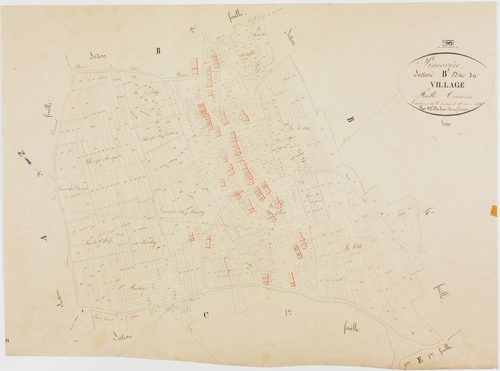Pimorin, section B, le Village, feuille 3.géomètre : Duchesne Henry