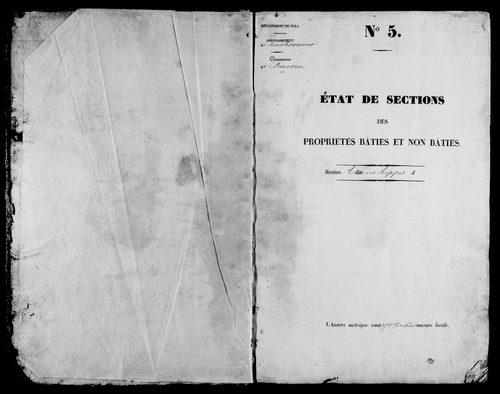 Etat de sections, s.d. [début XIXe].