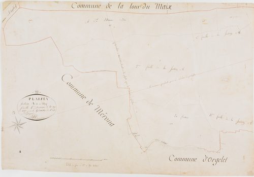 Plaisia, section A, le Village, feuille 4.géomètre : Billet