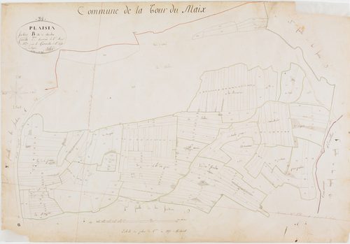 Plaisia, section B, Merlue, feuille 2.géomètre : Billet