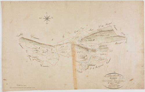 Plaisia, tableau d'assemblage.géomètre : Billet