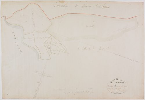 Planches (Les), section B, Montliboz, feuille 3.