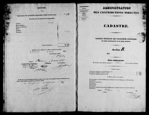 Etat de sections.