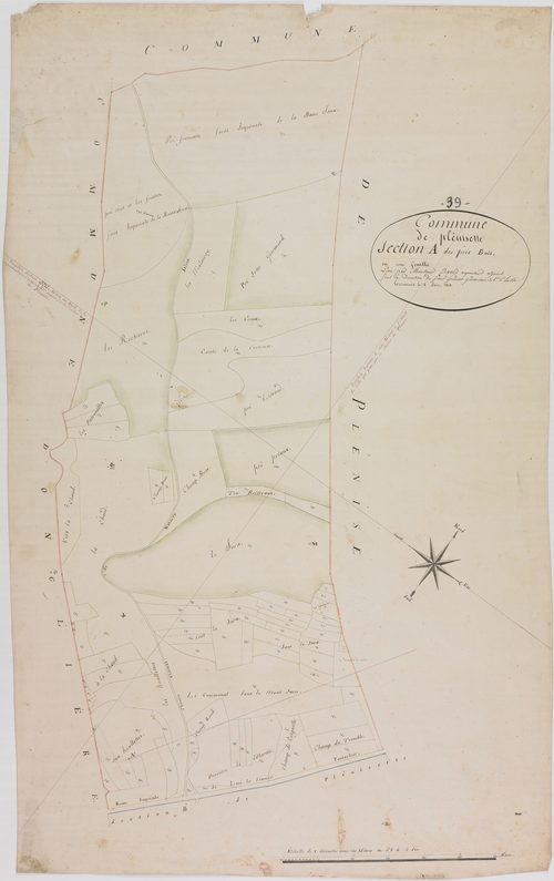 Plénisette, section A, Près Bois, feuille unique.