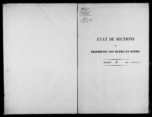 Etat de sections, s.d. [milieu XIXe]. Commune réunie à celle de Nogna et 1815 à 1839.
