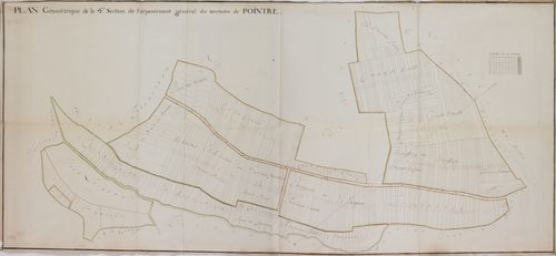 Pointre. Plan du livre foncier dressé par Jacques Lamy, arpenteur géomètre.Plan de la section 4.