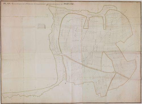 Pointre. Plan du livre foncier dressé par Jacques Lamy, arpenteur géomètre.Plan de la section 3.