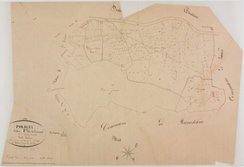 Poligny, section F, Grimont, feuille 3.