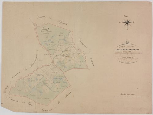 Tableau d'assemblage des communes du Chateley et de Chemenot.