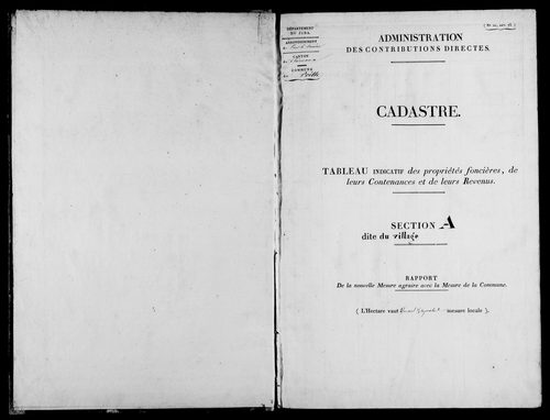 Etat de sections, s.d. [1833].