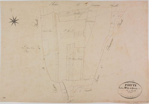Poitte, section D, Blaisnay, feuille 1.