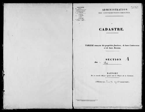 Etat de sections, s.d. [1832].