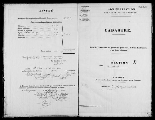 Etat de sections, s.d. [1832].