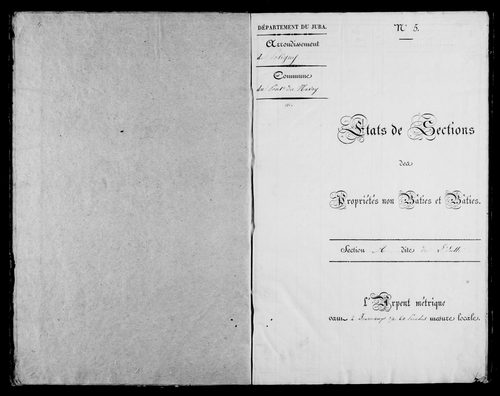 Etat de sections, s.d. [1825].