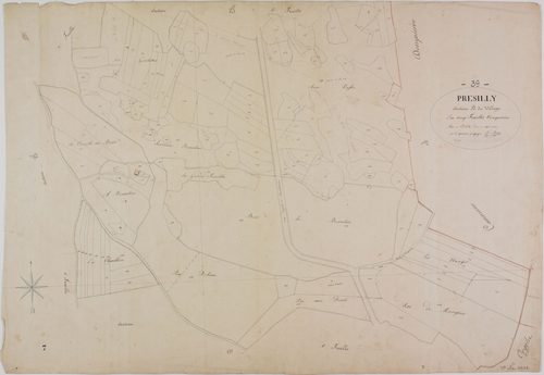 Présilly, section B, le Village, feuille 5. [début XIXe]