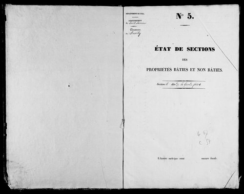 Etat de sections, s.d. [1827].
