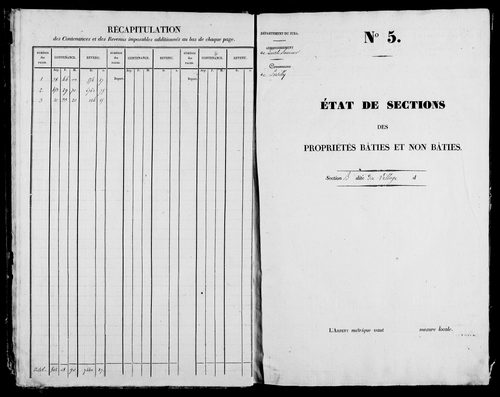 Etat de sections, s.d. [1827].