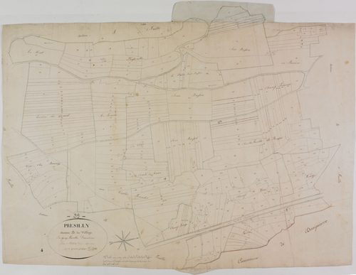 Présilly, section B, le Village, feuille 2. [début XIXe]
