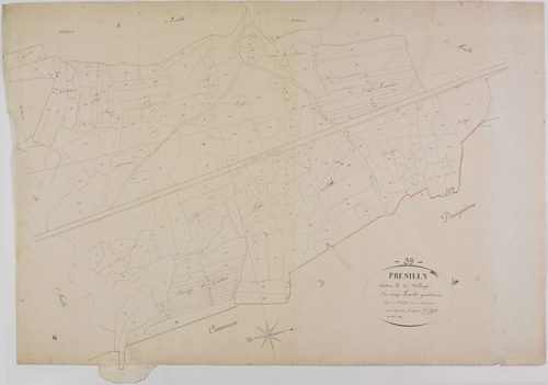 Présilly, section B, le Village, feuille 4. [début XIXe]