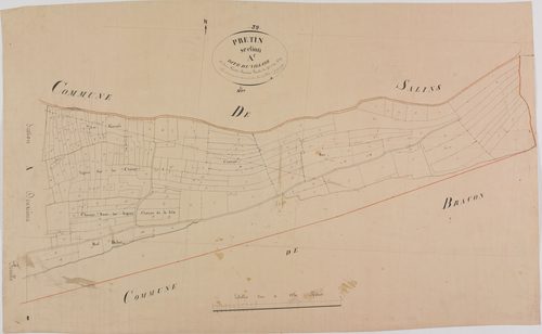 Pretin, section A, le Village, feuille 1.
