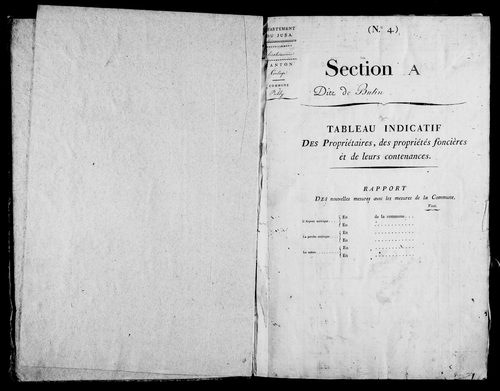 Etat de sections, s.d. [1820].
