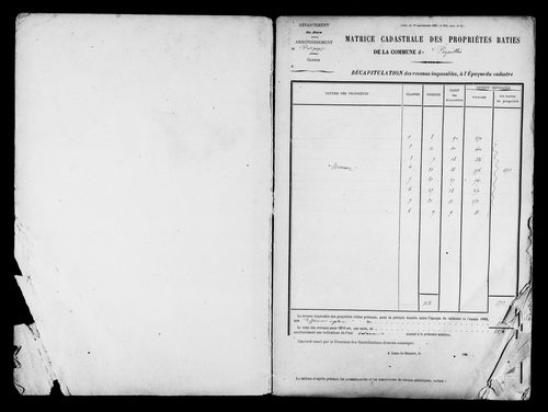 Matrice des propriétés bâties.