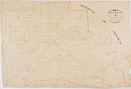 Rainans, section B, la Résilière, feuille 1.géomètre : Billet