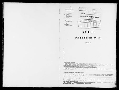 Matrice des propriétés bâties.