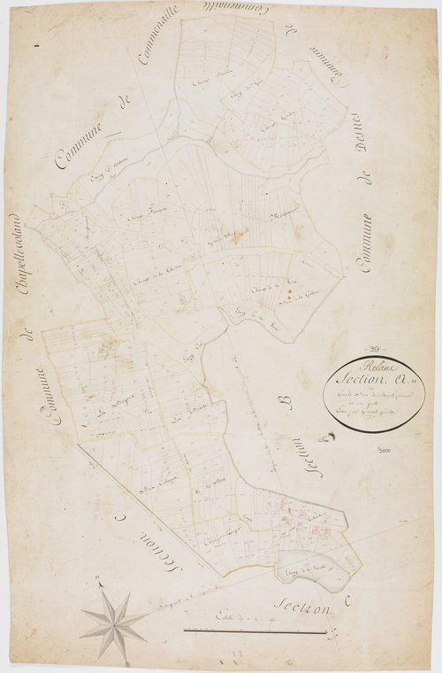 Relans, section A, Grands Bois de Mont-Fermier, feuille unique.géomètre : Gonzal